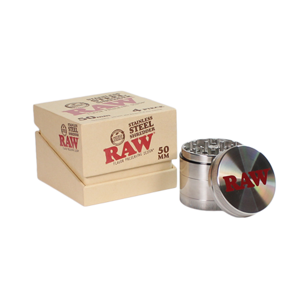 Raw Stainless Steel Shredder 4 Part Grinder - 50mm Raw Stainless Steel Shredder 4 Part Grinder - 50mm